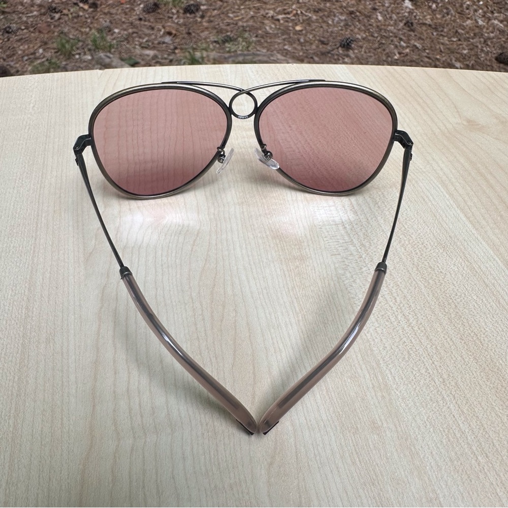 TORY BURCH sunglasses for women aviators with rose pink lenses metal NEW + CASE - Picture 10 of 11